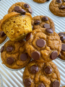 Pumpkin muffins are a fall staple and this recipe is made with sourdough discard, making them super light and fluffy!