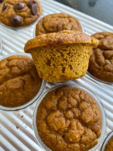 Pumpkin muffins are a fall staple and this recipe is made with sourdough discard, making them super light and fluffy!