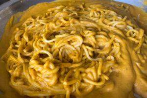 A warm and delicious autumn pumpkin cream sauce to complement a hearty plate of pasta.