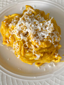 A warm and delicious autumn pumpkin cream sauce to complement a hearty plate of pasta.