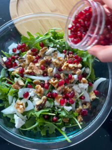 This Winter Salad is full of flavors such as goat cheese and pomegranate to combine for a delicious meal or side salad! It can be easily customized with the ingredients you have on hand and based on your liking.