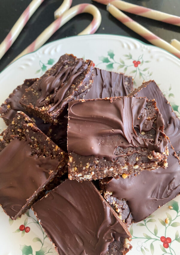 No-Bake Peppermint Protein Brownies