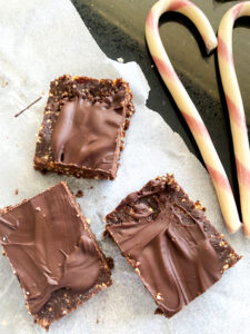 These Peppermint Protein Brownies are an easy, no-bake dessert or snack that is made with nourishing ingredients! They only take a couple of minutes to put together and a few key ingredients. 