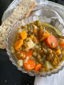 This Hearty Lentil Soup recipe is packed with nutrient dense ingredients and is full of warm and comforting flavors making it a delicious meal for any night of the week. This recipe requires a few staple ingredients, which you may already have, and minimal prep work.