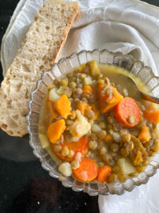 This Hearty Lentil Soup recipe is packed with nutrient dense ingredients and is full of warm and comforting flavors making it a delicious meal for any night of the week. This recipe requires a few staple ingredients, which you may already have, and minimal prep work.