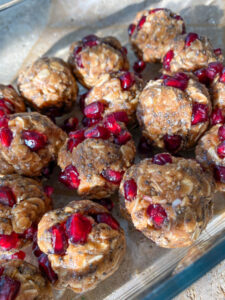 These Pomegranate Energy Balls are full of protein, nutrient-dense ingredients, and are bursting with sweet flavors. This is a super easy, no-bake, meal prep recipe to add to your lineup!