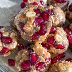 These Pomegranate Energy Balls are full of protein, nutrient-dense ingredients, and are bursting with sweet flavors. This is a super easy, no-bake, meal prep recipe to add to your lineup!