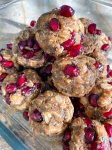 These Pomegranate Energy Balls are full of protein, nutrient-dense ingredients, and are bursting with sweet flavors. This is a super easy, no-bake, meal prep recipe to add to your lineup!