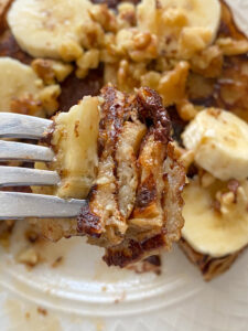 This Banana and Quinoa Pancake recipe is full of flavor and healthy ingredients including a SUPERFOOD! The pancake batter quickly comes together by blending all the ingredients together in a food processor or blender. They are naturally sweet from the bananas which balances well with the other ingredients to create a delicious and classic pancake!