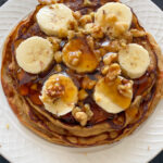 This Banana and Quinoa Pancake recipe is full of flavor and healthy ingredients including a SUPERFOOD! The pancake batter quickly comes together by blending all the ingredients together in a food processor or blender. They are naturally sweet from the bananas which balances well with the other ingredients to create a delicious and classic pancake!