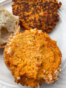 Chickpea Veggie Burgers are a great way to use up so many veggies in your fridge and make a delicious dinner that is packed with nutrients. This recipe features 5 different vegetables plus chickpeas; they are vegetarian and can be made vegan!