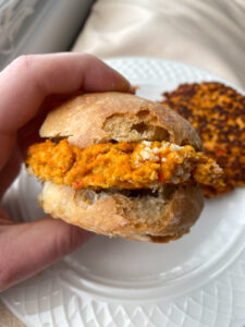 Chickpea Veggie Burgers are a great way to use up so many veggies in your fridge and make a delicious dinner that is packed with nutrients. This recipe features 5 different vegetables plus chickpeas; they are vegetarian and can be made vegan!