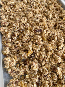 This Sourdough Discard Granola with Chopped Dates makes a healthy breakfast or snack and only requires a few staple ingredients! It adds a little sweetness to your day without any refined or added sugars!