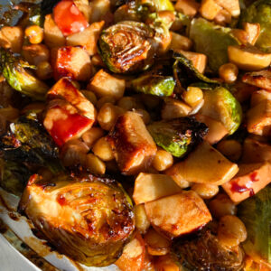 This Balsamic Roasted Brussel & Apple Sprout Hash is full of flavor and natural sweetness to create a delicious side or main dish. It’s completely plant based and only requires 5 ingredients!