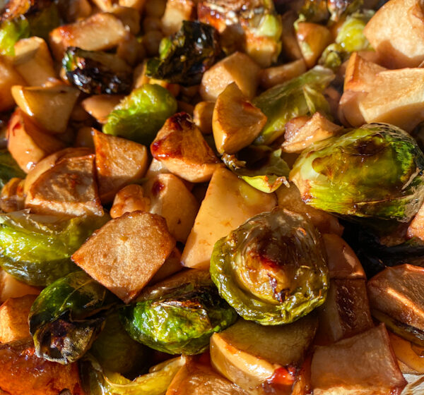 Balsamic Roasted Brussel Sprout & Apple Sprout Hash – Family Meal Friday