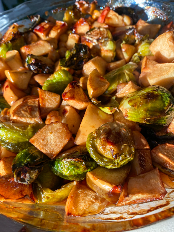 Balsamic Roasted Brussel Sprout & Apple Sprout Hash – Family Meal Friday