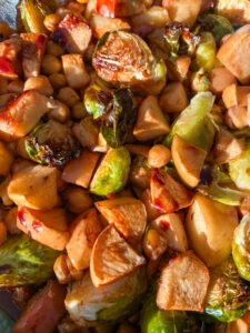 This Balsamic Roasted Brussel & Apple Sprout Hash is full of flavor and natural sweetness to create a delicious side or main dish. It’s completely plant based and only requires 5 ingredients!